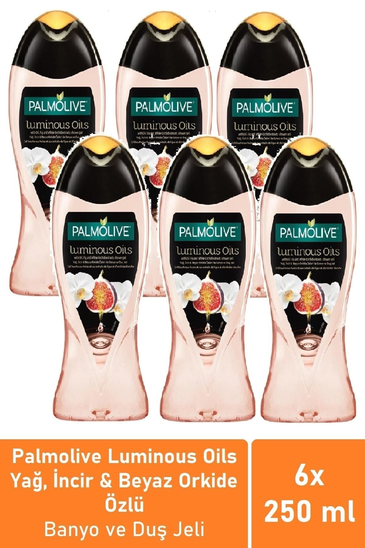 Palmolive Luminous Oils Incir & Orkide Özleri Duş Jeli 250 Ml, 6'lı Seyahat Paketi