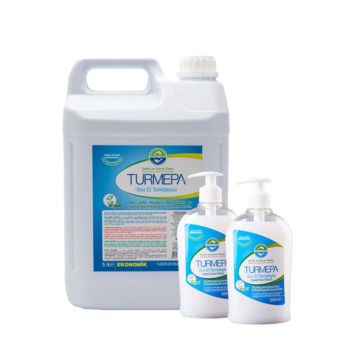 Turmepa Sıvı Sabun 500 ml x 2 ve 5 Litre