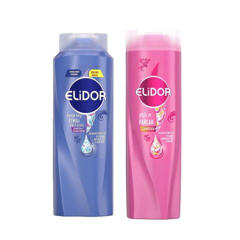Elidor Superblend 2'si 1 Arada Şampuan ve Saç Bakım Kremi Kepeğe Karşı ve Şampuan Güçlü Parlak