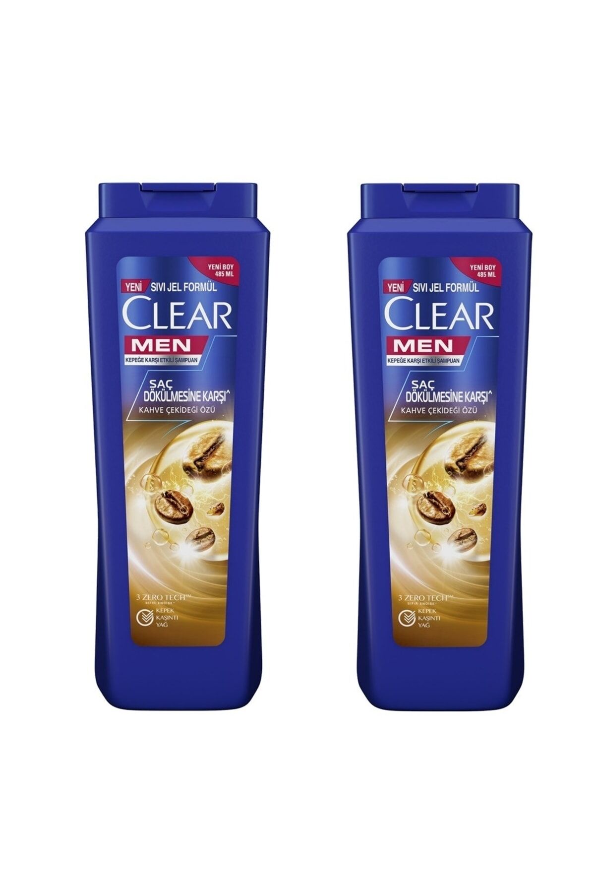 Clear Men Kepeğe Karşı Etkili Şampuan Saç Dökülmesine Karşı Kahve Çekirdeği Özü 485 ml x 2