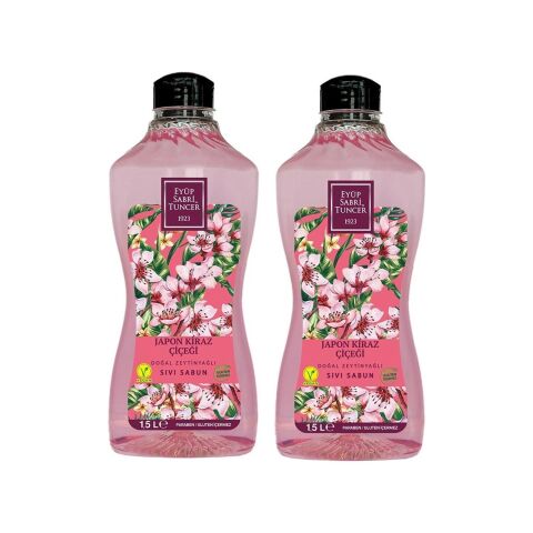 Eyüp Sabri Tuncer Doğal Zeytinyağlı Sıvı Sabun Japon Kiraz Çiçeği 1500 ML x 2