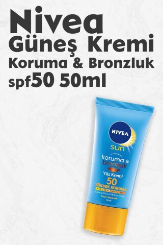 Nivea Sun Koruma ve Bronzluk Spf 50 Faktör Yüz için Güneş Kremi 50 ml