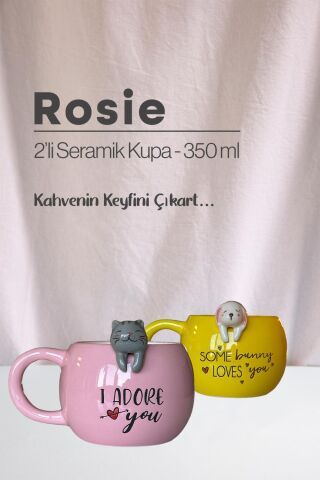 Tavşan ve Kedi Seramik Kupa 350 ml