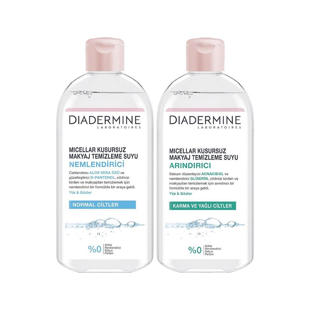Diadermine Micellar Kusursuz Makyaj Temizleme Suyu 2'li Set, Arındırıcı + Nemlendirici 400 ml