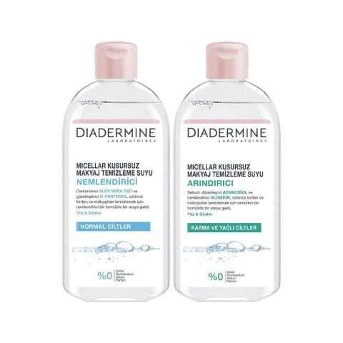 Diadermine Micellar Kusursuz Makyaj Temizleme Suyu 2'li Set, Arındırıcı + Nemlendirici 400 ml
