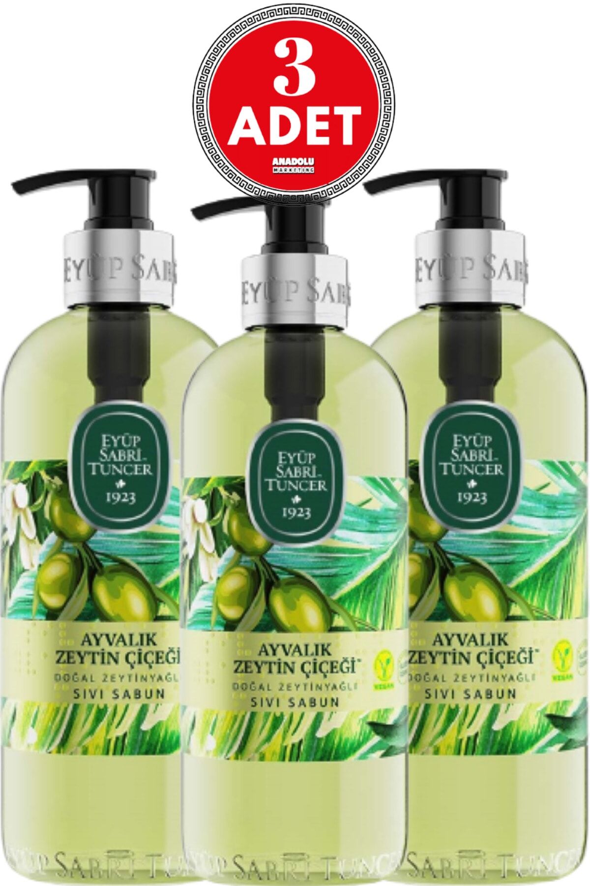 Eyüp Sabri Tuncer Ayvalık Zeytin Çiçeği Sıvı Sabun 500 ml x 3 Adet