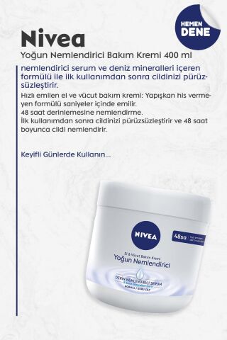 Nivea El ve Vücut Yoğun Nemlendirici Bakım Kremi 400 ml