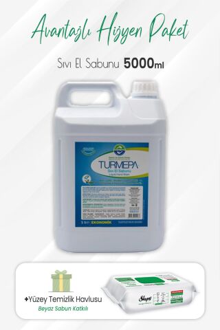 Turmepa Sıvı Sabun 5 lt ve Easy Clean Yüzey Temizlik 100' lü