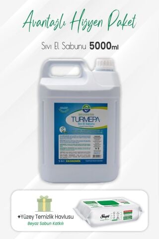 Turmepa Sıvı Sabun 5 lt ve Easy Clean Yüzey Temizlik 100' lü