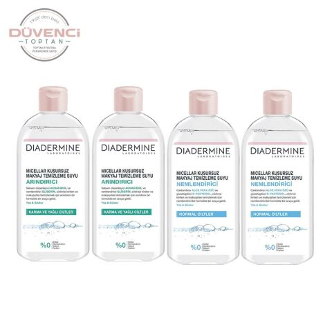 Diadermine Micellar Kusursuz Makyaj Temizleme Suyu Nemlendirici 400 ml x 2 + Arındırıcı x 2 Adet
