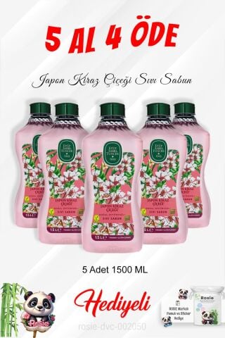 Japon Kiraz Çiçeği Zeytinyağlı 1500 ML 5 Al 4 Öde ve Rosie Pamuk