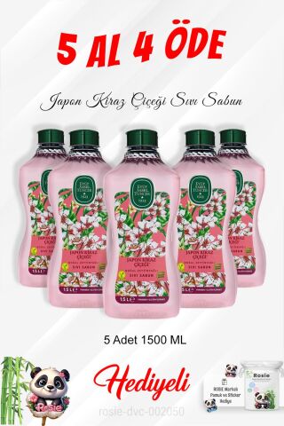 Japon Kiraz Çiçeği Zeytinyağlı 1500 ML 5 Al 4 Öde ve Rosie Pamuk
