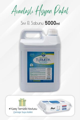 Turmepa Sıvı Sabun 5 lt ve Çamaşır Sulu Yüzey Temizlik 100' lü
