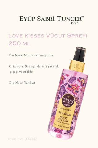 Şampuan Macadamia, Frambuaz Tonik, Pure Love Krem ve Vücut Spreyi Love Kisses ve Rosie