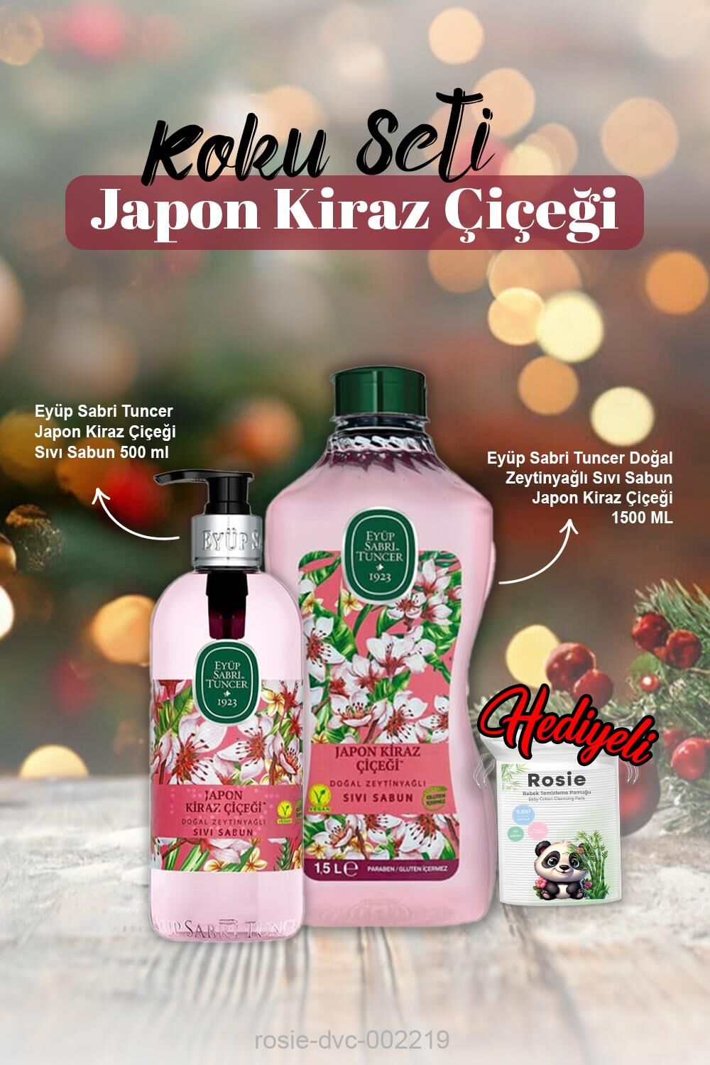 Japon Kiraz Çiçeği Sıvı Sabun 500ml ve 1500ml ve Rosie Pamuk