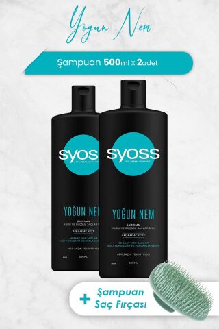Syoss Yoğun Nem Şampuan 500 ml x 2 Adet ve Şampuan Fırçası
