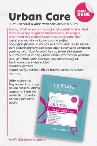 Urban Care Pure Coconut & Aloe Vera Saç Maskesi 50 ml