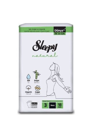 Sleepy Natural Ultra Hassas Hijyenik Ped Gece 72 Adet Ped