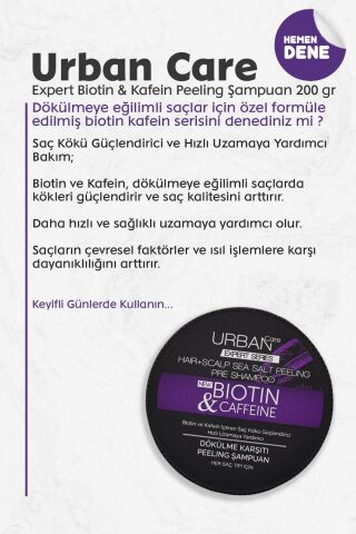 Urban Care Expert Biotin & Kafein Peeling Şampuan 200 gr