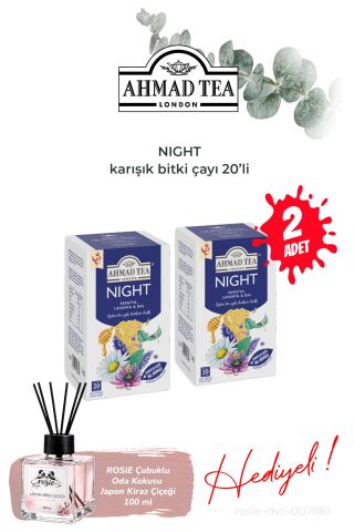 2 paket Night Karışık Bitki Çayı 20'li Poşet Çay ve Oda Kokusu