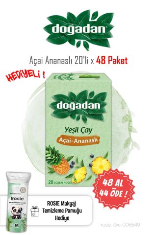 Doğadan Yeşil Çay Açai Ananaslı 48 AL 44 ÖDE ve Rosie Pamuk