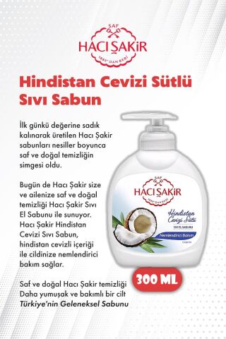 Hacı Şakir Hindistan Cevizi Sütlü Sıvı El Sabunu 300 ML X 4 ve ROSIE