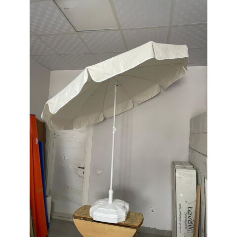 Bahçe Plaj Balkon Şemsiyesi 200 cm Çapında 10 Telli Kalın Kumaş Şemsiye + Taşıma Çantası + Bidon