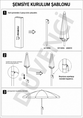 Sume 200 cm 10 Telli Eğilebilir Plaj Şemsiyesi