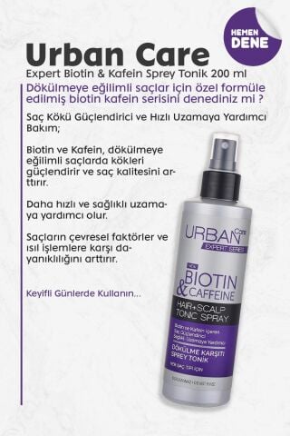 Urban Care Expert Biotin & Kafein Sprey Tonik 200 ml