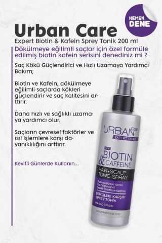 Urban Care Expert Biotin & Kafein Sprey Tonik 200 ml
