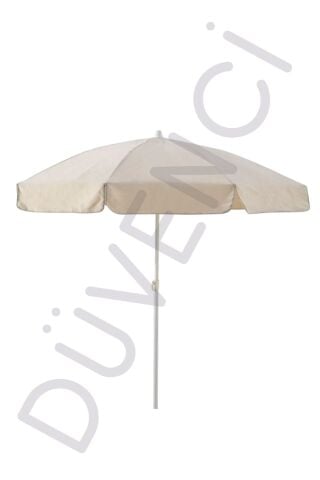 Mega Şemsiye 10 Telli Kalın Polyester Kumaşlı Balkon, Plaj Şemsiyesi (Bidon Hariç) - Krem