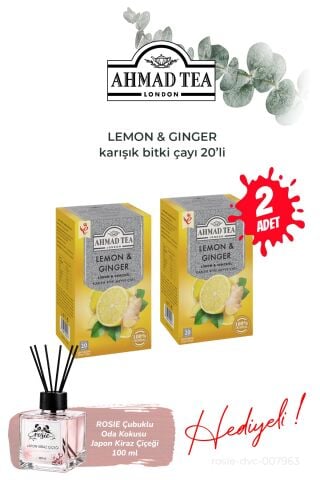 2 paket Limon Ve Zencefil Karışık Bitki Çayı 20'li ve Oda Kokusu
