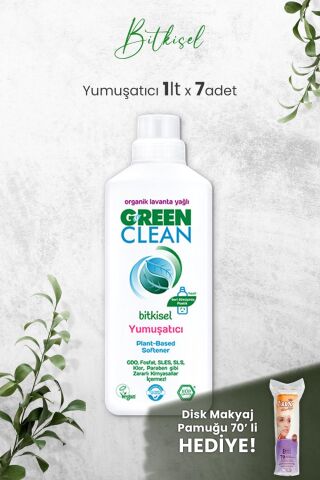 U Green Clean Bitkisel Çamaşır Yumuşatıcısı 1 Litre (Lavanta Kokulu) x 7 Adet ve Hediyeli