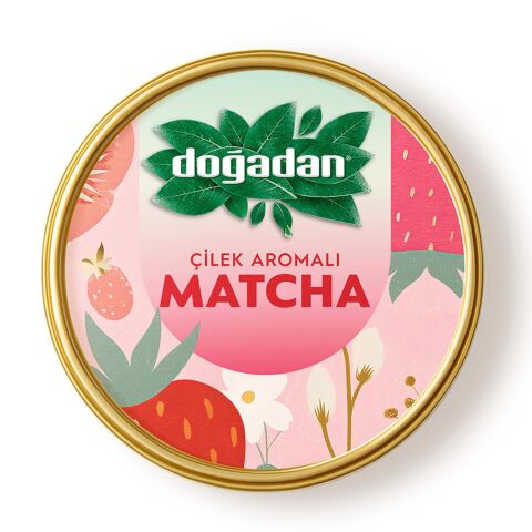 Doğadan Çilek Aromalı Matcha Yeşil Çay Tozu 25 G
