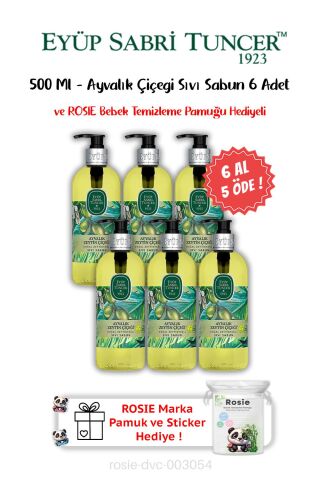 Ayvalık Zeytin Çiçeği 6 AL 5 ÖDE Sıvı Sabun 500 ML ve ROSIE Hediyeli