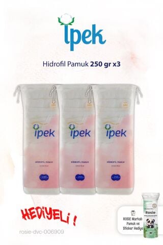 İpek Hidrofil Pamuk 3x250 gr. ve Rosie