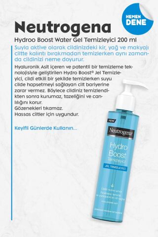 Neutrogena Hydro Boost Water Gel Temizleyici 200 ml