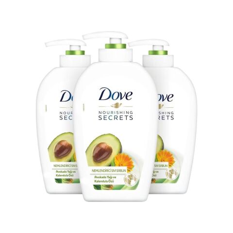 Dove Avokado Yağı ve Kalendula Özlü Nemlendiricili Sıvı Sabun 500 ml x 3