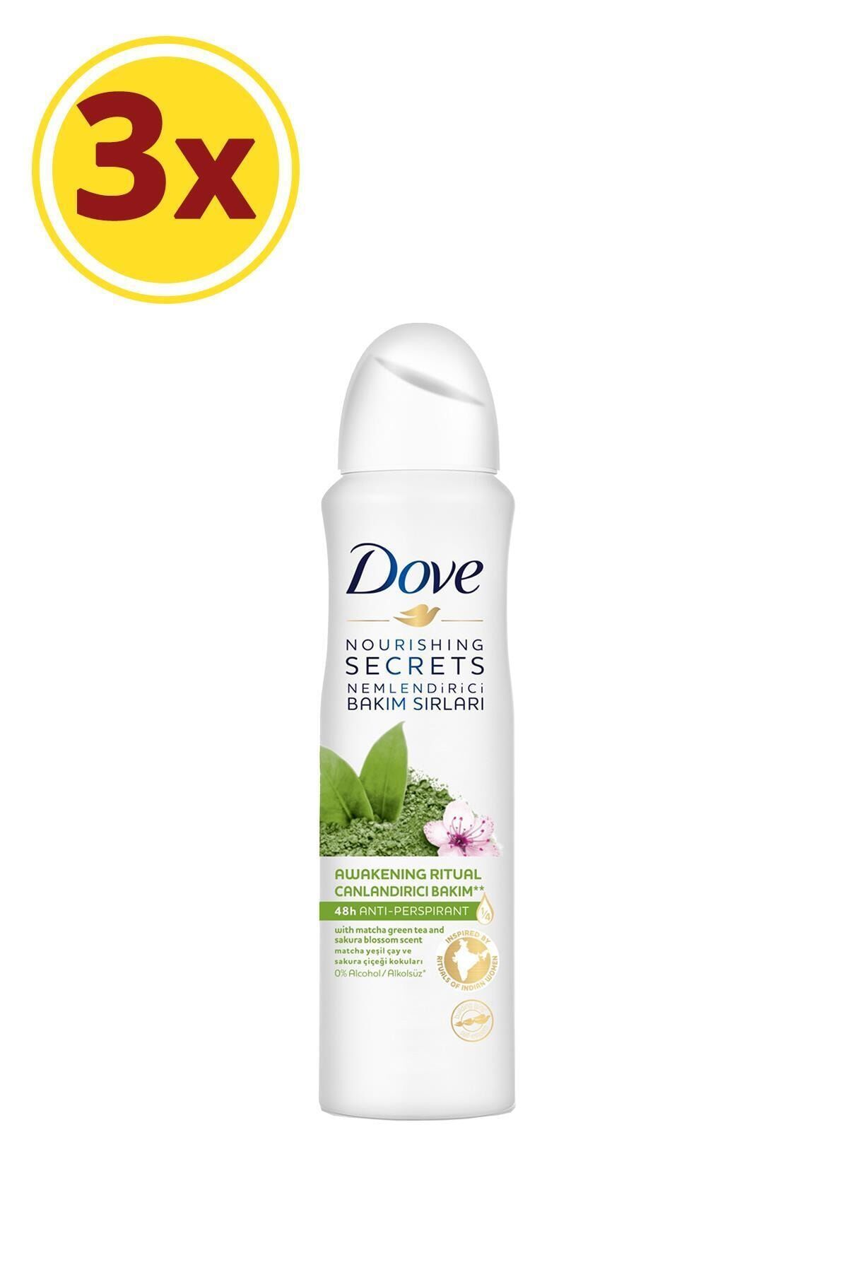 Dove Canlandırıcı Bakım Matcha Kadın Sprey Deodorant 150 ml x 3