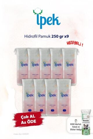 İpek 9'lu Hidrofil Pamuk 250 gr. ve Rosie