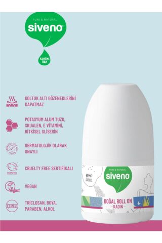 Siveno Doğal Roll-On Kadın 50 ml X 2