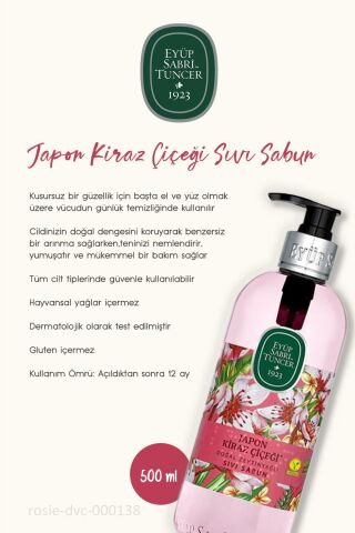 Sıvı Sabun 500ml ve 1500ml, Kolonya 1lt, Kolonyalı Mendil 150'li Japon Kiraz Çiçeği ve Rosie