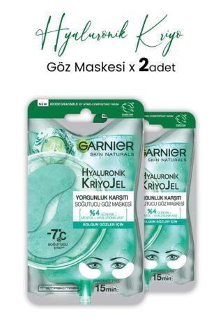 Garnier Soğutucu Göz Maskesi Hyaluronik Kriyo Jel 5 gr x 2 Adet