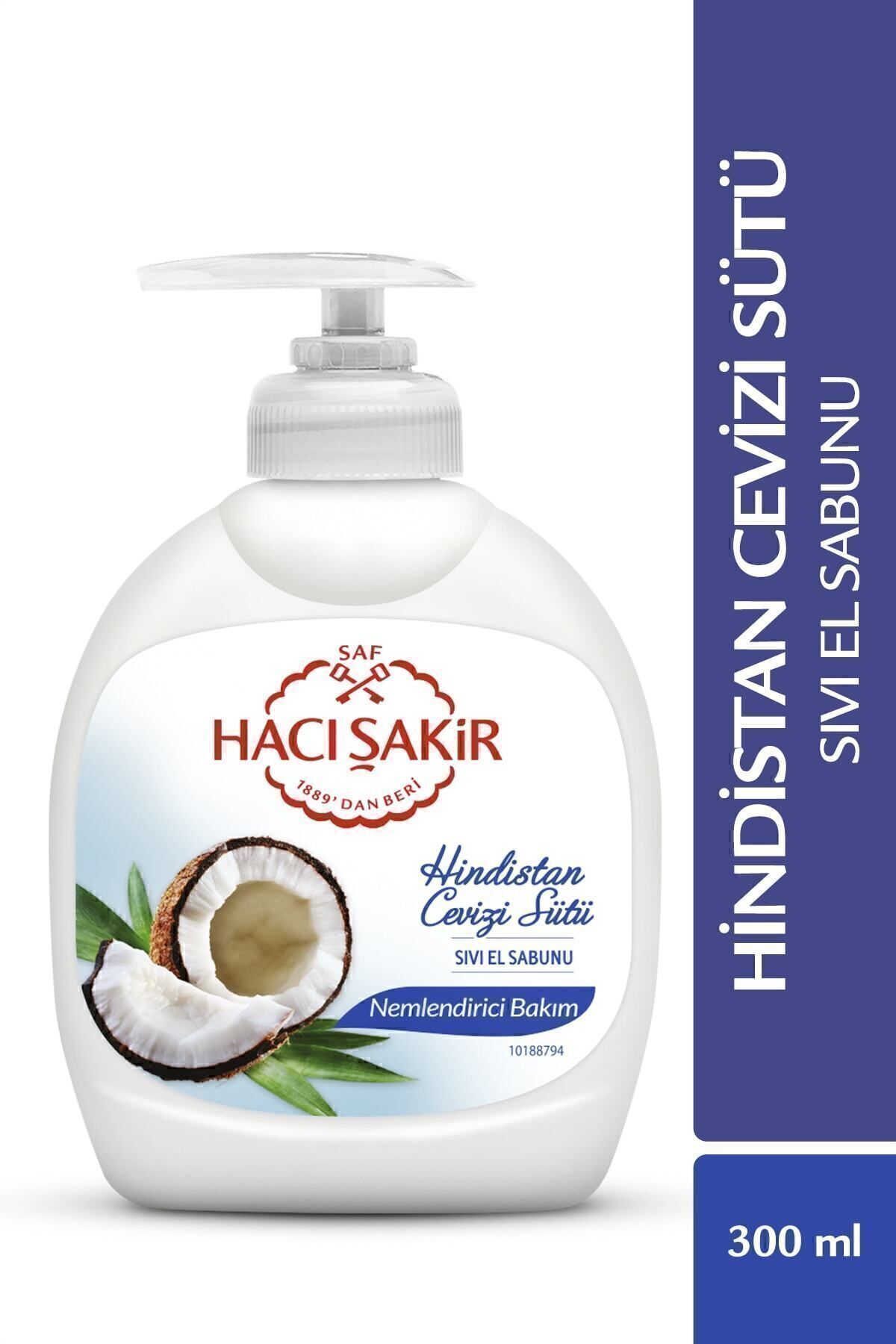 Hacı Şakir Hindistan Cevizi Sütü Nemlendirici Bakım Sıvı El Sabunu 300 ml