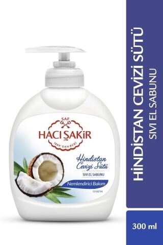 Hacı Şakir Hindistan Cevizi Sütü Nemlendirici Bakım Sıvı El Sabunu 300 ml