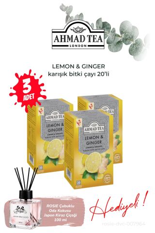 Limon Ve Zencefil 3 Paket Karışık Bitki Çayı 20'li ve Oda Kokusu