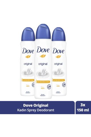 Dove Original Kadın Sprey Deodorant 150 ML x 3