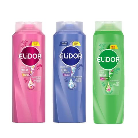 Elidor Superblend Şampuan Sağlıklı Uzayan Saçlar, 2'si 1 Arada Şampuan ve Saç Bakım Kremi Güçlü Parlak ve Kepeğe Karşı