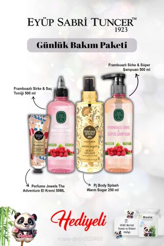 Vücut Spreyi Warm Sugar, The Adventure Krem, Frambuaz Şampuan veTonik ve Rosie