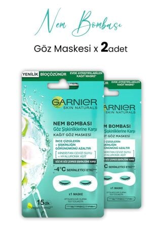 Garnier Kağıt Göz Maskesi Nem Bombası Hindistan Cevizi 6 gr x 2 Adet